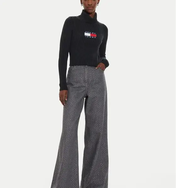 Tommy Hilfiger - Γυναικείο Μακρυμάνικο Ζιβάγκο Flag Regular Fit DW0DW18678-HEV Μαύρο