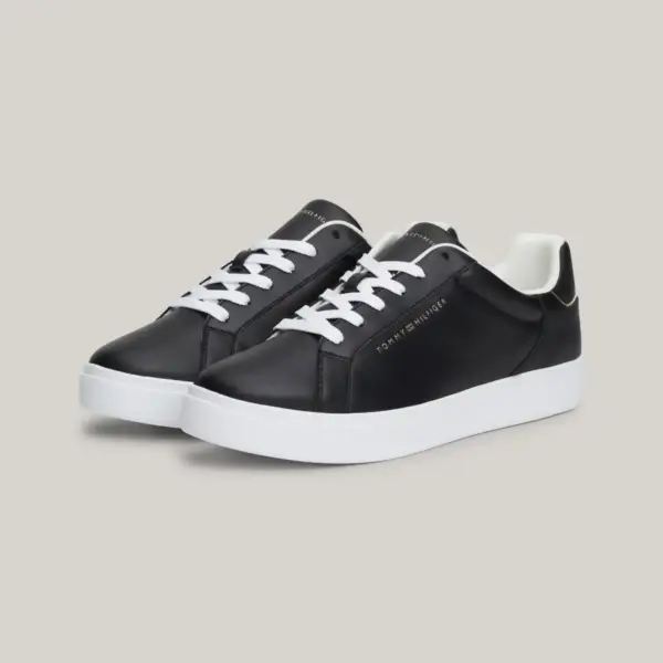 Tommy Hilfiger – Δερμάτινα Γυναικεία Sneakers Essential Court Sneaker FW0FW08000-BDS Μαύρο FW0FW08000-BDS