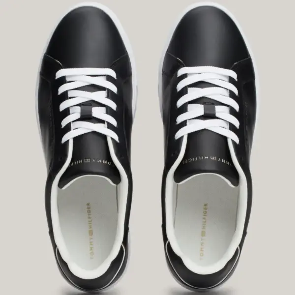 Tommy Hilfiger – Δερμάτινα Γυναικεία Sneakers Essential Court Sneaker FW0FW08000-BDS Μαύρο FW0FW08000-BDS