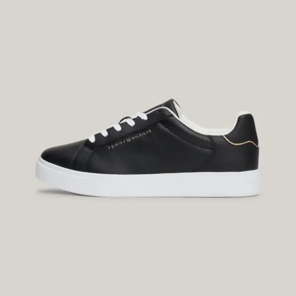 Tommy Hilfiger – Δερμάτινα Γυναικεία Sneakers Essential Court Sneaker FW0FW08000-BDS Μαύρο FW0FW08000-BDS