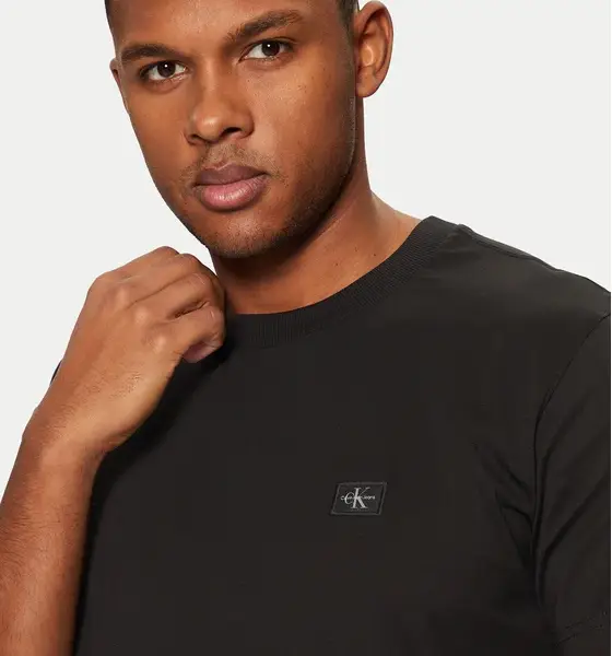 Calvin Klein - Ανδρικό T-shirt Woven Label Regular Fit J30J327100 -BEH Mαύρο