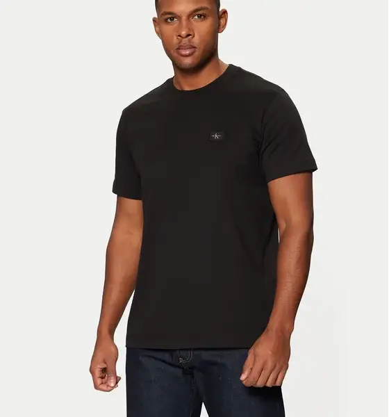 Calvin Klein - Ανδρικό T-shirt Woven Label Regular Fit J30J327100 -BEH Mαύρο