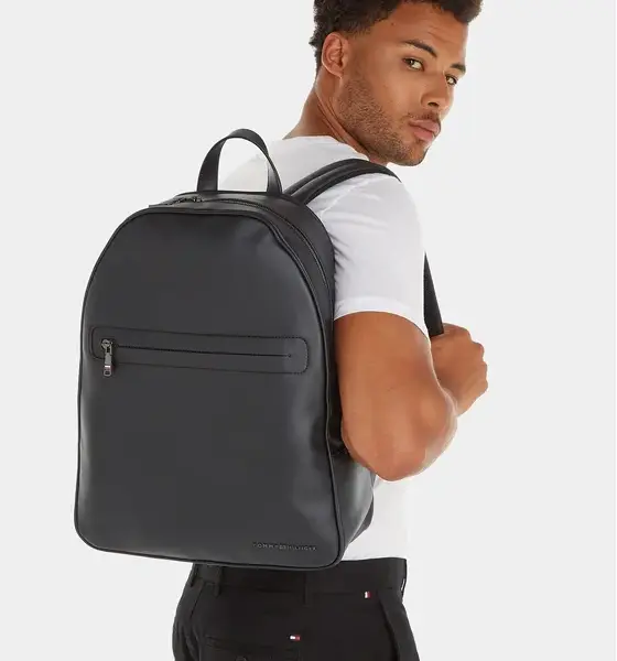 Tommy Hilfiger - Ανδρικό Σακίδιο Th Modern Pu Dome Backpack AM0AM12231-BDS Μαύρο