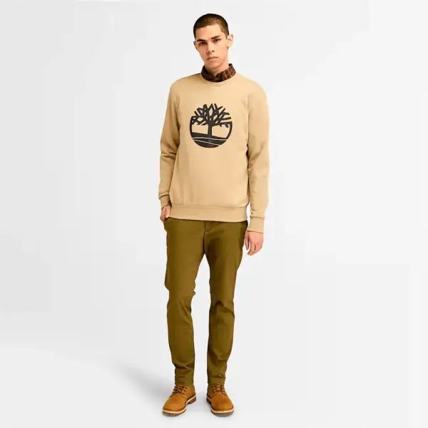 Timberland - Ανδρικό Φούτερ Northwood Brushback Crew Neck TB0A6WCA-DH4 Μπεζ TB0A6WCADH4