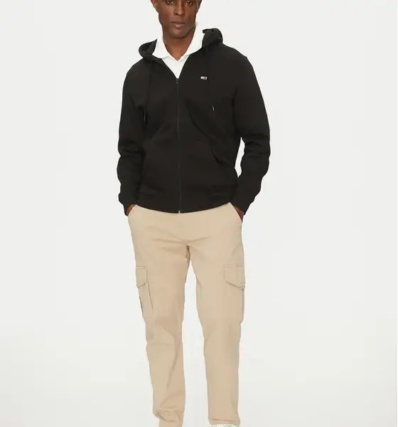 Tommy Hilfiger - Ανδρική Ζακέτα με Φερμουάρ και Κουκούλα Regular Fit DM0DM20743-BDS Μαύρο