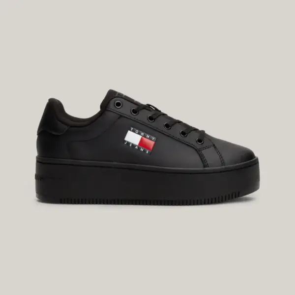 Tommy Hilfiger - Γυναικεία Δερμάτινα Sneakers Tjw Flatform Ess EN0EN02518-BDS Μαύρο