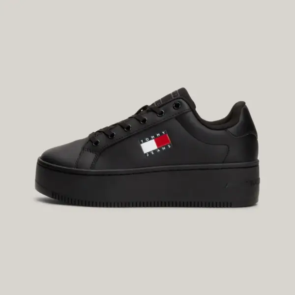Tommy Hilfiger - Γυναικεία Δερμάτινα Sneakers Tjw Flatform Ess EN0EN02518-BDS Μαύρο EN0EN02518-BDS