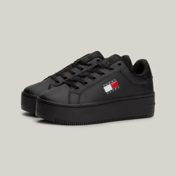 Tommy Hilfiger - Γυναικεία Δερμάτινα Sneakers Tjw Flatform Ess EN0EN02518-BDS Μαύρο EN0EN02518-BDS