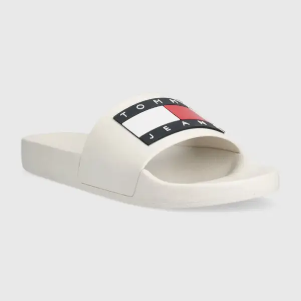 Tommy Hilfiger – Γυναικείες Παντόφλες Flag Pool Sld Ess EN0EN02115-TCR Εκρού EN0EN02115-TCR