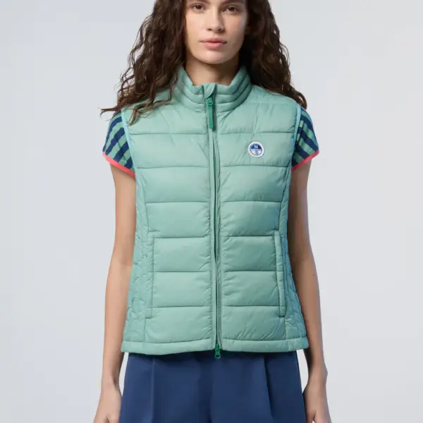 North Sails - Γυναικείο Αμάνικο Μπουφάν Naomi Vest 000001-000-0418 Πράσινο Ανοιχτό