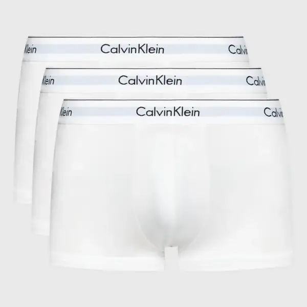 Calvin Klein - Ανδρικά Μποξεράκια 3Pack Icon Cotton Stretch LV00NB4389-100 Λευκό