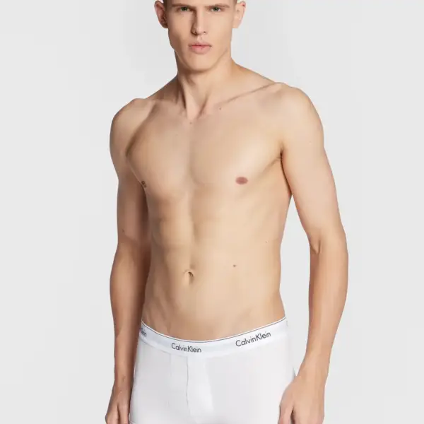 Calvin Klein - Ανδρικά Μποξεράκια 3Pack Icon Cotton Stretch LV00NB4389-100 Λευκό LV00NB4389-100