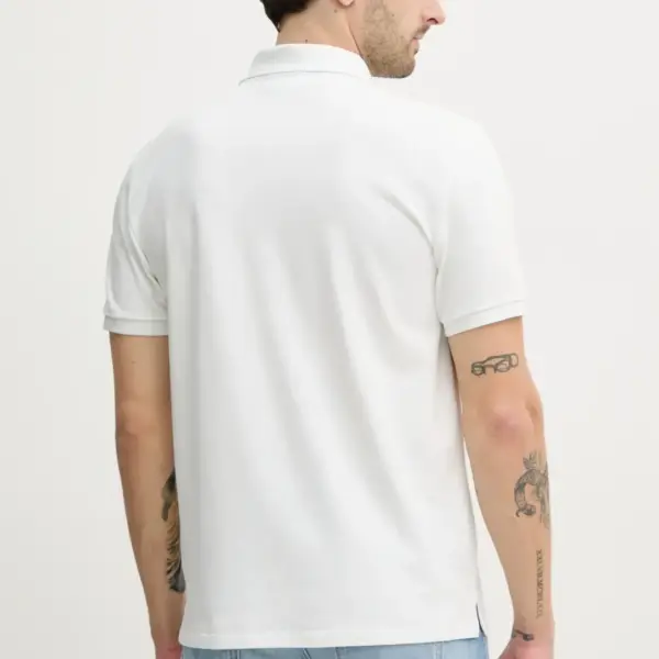 Calvin Klein - Ανδρική Μπλούζα Κοντομάνικη Polo Monogram Pique Plein Air Regular Fit LV040EM269-YAD Λευκό LV040EM269-YAD