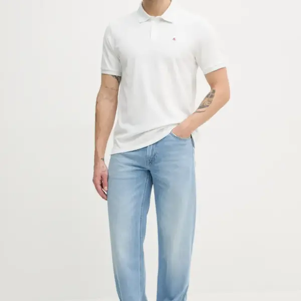 Calvin Klein - Ανδρική Μπλούζα Κοντομάνικη Polo Monogram Pique Plein Air Regular Fit LV040EM269-YAD Λευκό LV040EM269-YAD