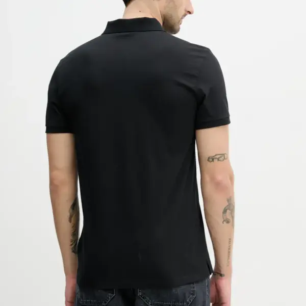 Calvin Klein - Ανδρική Μπλούζα Κοντομάνικη Polo Smooth Cotton Solid Regular Fit LV040HM281-UB1 Μαύρο LV040HM281-UB1