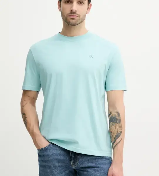 Calvin Klein - Ανδρικό T-shirt Back Logo Regular Fit J30J327523-MR5 Τιρκουάζ