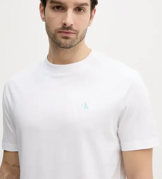 Calvin Klein - Ανδρικό T-shirt Back Logo Regular Fit J30J327523-YAF Λευκό