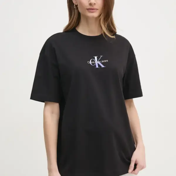 Calvin Klein - Γυναικείο T-Shirt Gradient Monologo Bf Tee Relaxed Fit J20J225521-BEH Μαύρο