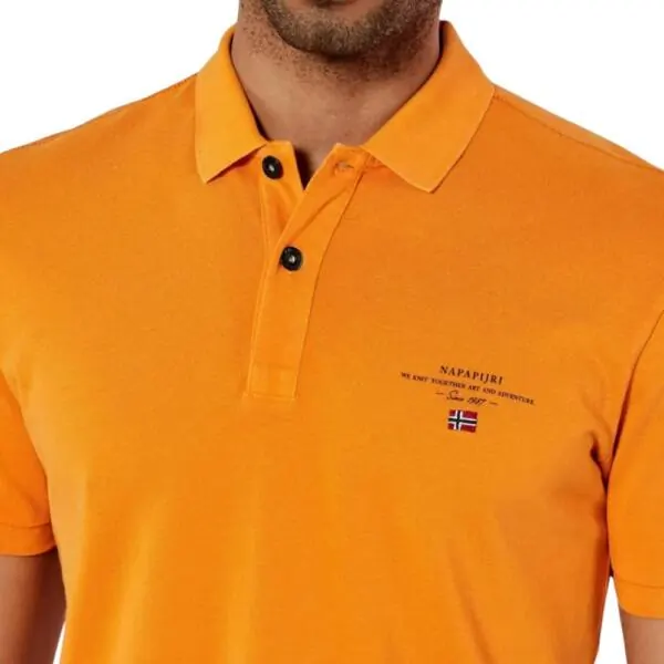 Napapijri - Elbas Ανδρική Μπλούζα Κοντομάνικη Polo NP0A4GDL-A70 Πορτοκαλί NP0A4GDL-A70