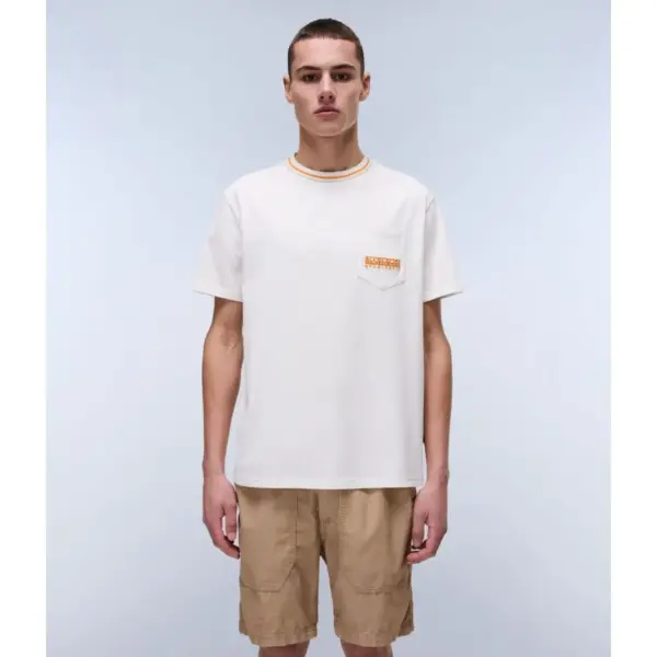 Napapijri - Ανδρικό T-shirt S-Murlo Ss Regular Fit NP0A4IEJ-N1A Εκρού NP0A4IEJN1A