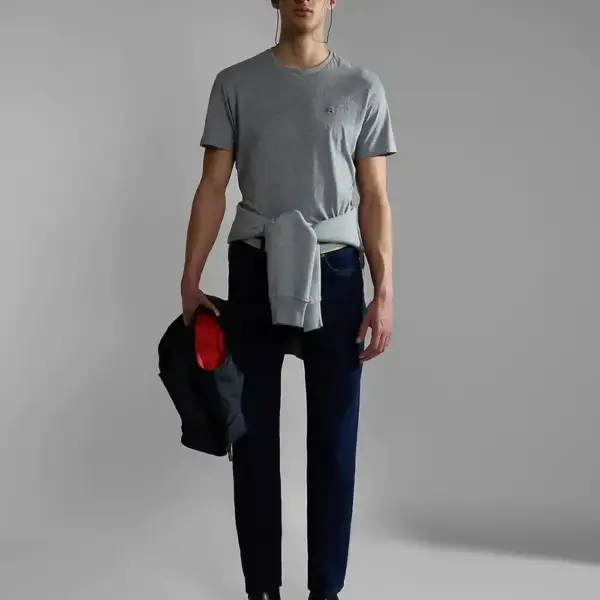 Napapijri - Ανδρικό T-shirt Salis Ss Sum Regular Fit NP0A4H8D-160 Γκρι NP0A4H8D160