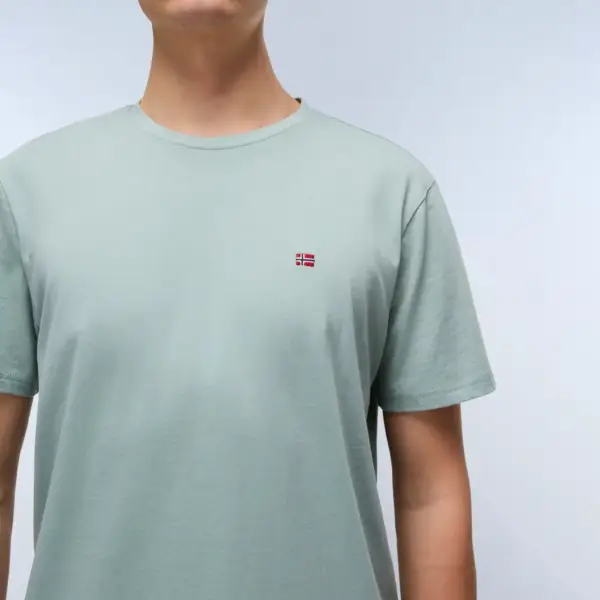 Napapijri - Ανδρικό T-shirt Salis Ss Sum Regular Fit NP0A4H8D-G1X Πράσινο NP0A4H8DG1X
