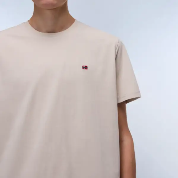 Napapijri - Ανδρικό T-shirt Salis Ss Sum Regular Fit NP0A4H8D-N1P Μπεζ NP0A4H8DN1P