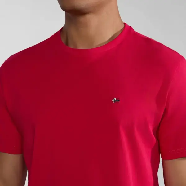 Napapijri - Ανδρικό T-shirt Salis Ss Sum Regular Fit NP0A4H8D-R25 Φούξια NP0A4H8DR25