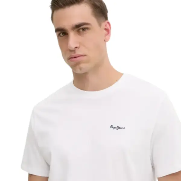 Pepe Jeans - Ανδρικό T-shirt Contrast Connor Regular Fit PM509933-800 Λευκό PM509933-800