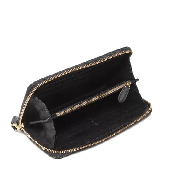 Ralph Lauren - Δερμάτινο Μεγάλο Πορτοφόλι Γυναικείο Zip Cont Wlt 432876730003 Μαύρο