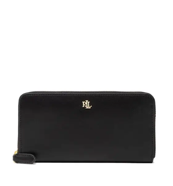 Ralph Lauren - Δερμάτινο Μεγάλο Πορτοφόλι Γυναικείο Zip Cont Wlt 432876730003 Μαύρο
