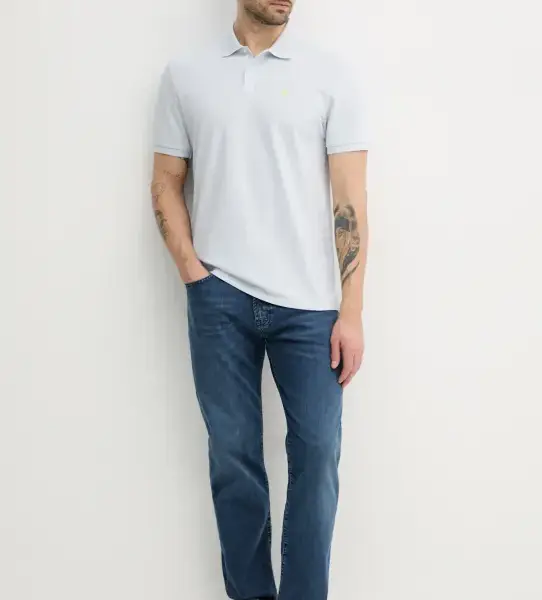 Calvin Klein - Ανδρική Μπλούζα Κοντομάνικη Polo Monogram Pique Plein Air Regular Fit LV040EM269-CIQ Γαλάζιο LV040EM269-CIQ