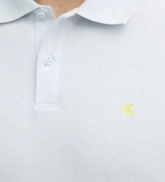 Calvin Klein - Ανδρική Μπλούζα Κοντομάνικη Polo Monogram Pique Plein Air Regular Fit LV040EM269-CIQ Γαλάζιο LV040EM269-CIQ