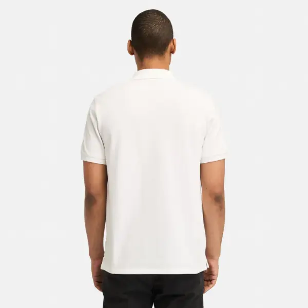Timberland - Ανδρικό T-shirt Polo Short-Sleeve με Λογότυπο Oyster River TB0A2BRY-100 Λευκό TB0A2BRY100