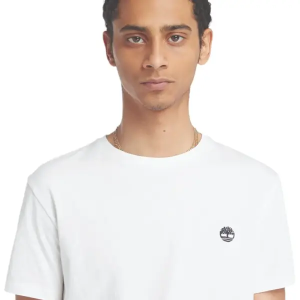 Timberland - Ανδρικό T-shirt με Λογότυπο Oyster River Logo Tee TB0A2BR3-100 Λευκό TB0A2BR3100