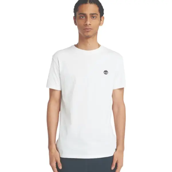 Timberland - Ανδρικό T-shirt με Λογότυπο Oyster River Logo Tee TB0A2BR3-100 Λευκό TB0A2BR3100