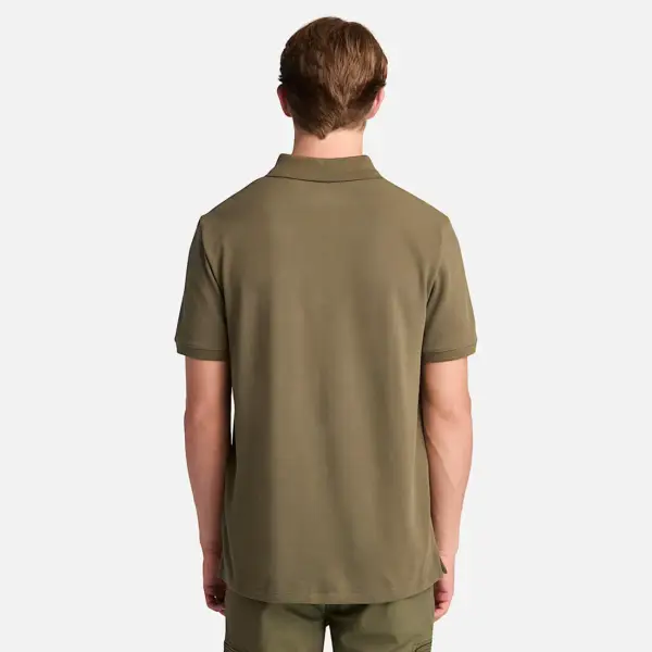 Timberland - Ανδρικό T-shirt Polo Short-Sleeve με Λογότυπο Oyster River TB0A2BRY-AR5 Λαδί TB0A2BRYAR5