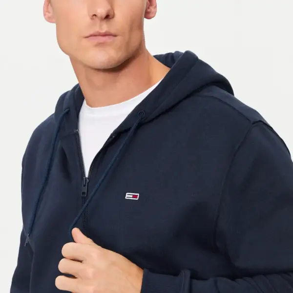 Tommy Hilfiger - Ανδρική Ζακέτα με Φερμουάρ και Κουκούλα Regular Fit DM0DM20743-C1G Μπλε Ναυτικό DM0DM20743-C1G