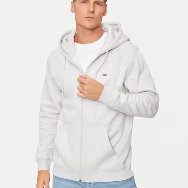 Tommy Hilfiger - Ανδρική Ζακέτα με Φερμουάρ και Κουκούλα Regular Fit DM0DM20743-PJ4 Γκρι