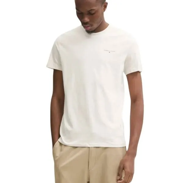 Tommy Hilfiger - Ανδρικό T-shirt Tjm Slim Linear Chest Ss Tee Ext DM0DM21188-AE3 Μπεζ DM0DM21188-AE3