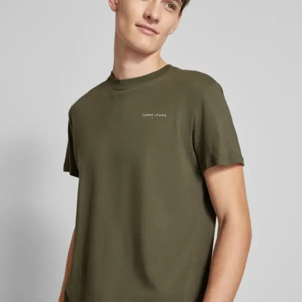 Tommy Hilfiger - Ανδρικό T-shirt Tjm Slim Linear Chest Ss Tee Ext DM0DM21188-M12 Λαδί