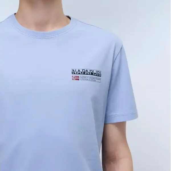 Napapijri - Ανδρικό T-shirt Kasba Regular Fit NP0A4HQQ-I83 Μπλε Ανοιχτό NP0A4HQQ-I83