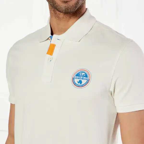 Napapijri - Ανδρική Μπλούζα Κοντομάνικη Polo Pique E-Clanis SS NP0A4ID3-N1A Εκρού NP0A4ID3-N1A