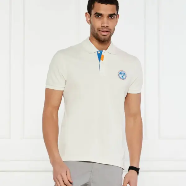 Napapijri - Ανδρική Μπλούζα Κοντομάνικη Polo Pique E-Clanis SS NP0A4ID3-N1A Εκρού