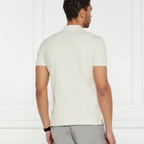 Napapijri - Ανδρική Μπλούζα Κοντομάνικη Polo Pique E-Clanis SS NP0A4ID3-N1A Εκρού NP0A4ID3-N1A