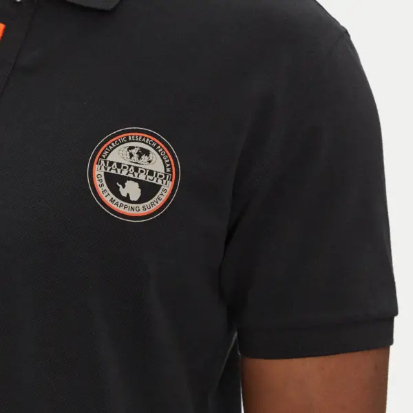 Napapijri - Ανδρική Μπλούζα Κοντομάνικη Polo Pique E-Clanis SS NP0A4ID3-941 Μαύρο NP0A4ID3-941