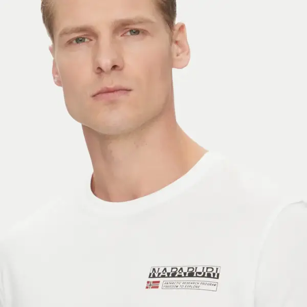 Napapijri - Ανδρικό T-shirt Kasba Regular Fit NP0A4HQQ-002 Λευκό NP0A4HQQ-002
