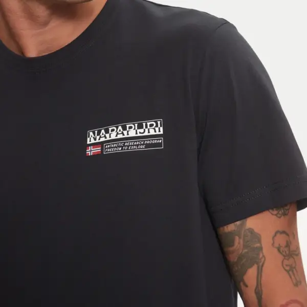 Napapijri - Ανδρικό T-shirt Kasba Regular Fit NP0A4HQQ-041 Μαύρο NP0A4HQQ-041