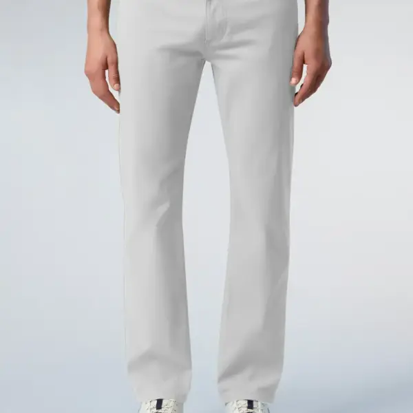 North Sails - Ανδρικό Παντελόνι Stretch dobby 5-pocket pants 673121-000-0101 Λευκό