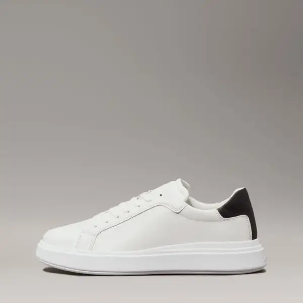 Calvin Klein - Ανδρικά Sneakers Low Top Lace Up Lth HM0HM01016-0K9 Λευκό HM0HM01016-0K9